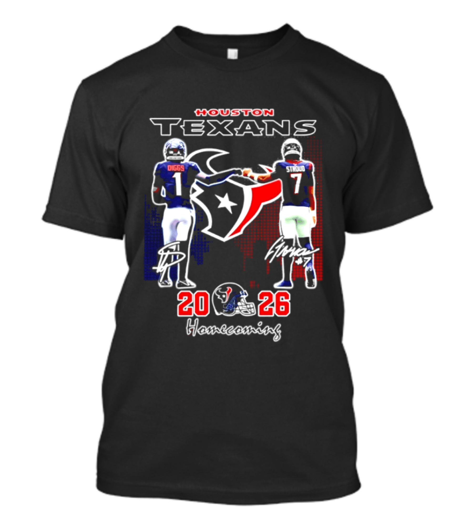 Houston Texans Stefon Diggs C.J. Stroud 2026 Homecoming Signatures T-Shirt