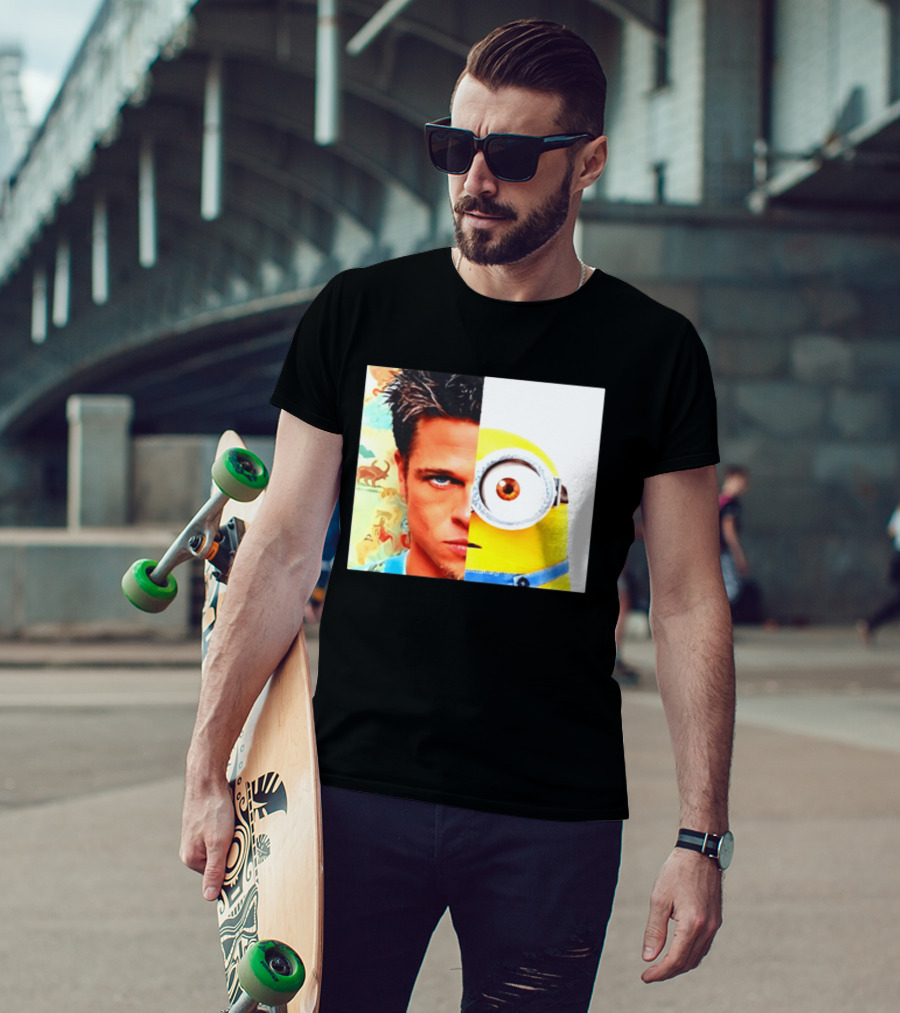 Tyler Durden Minions Split Face Mashup T-Shirt