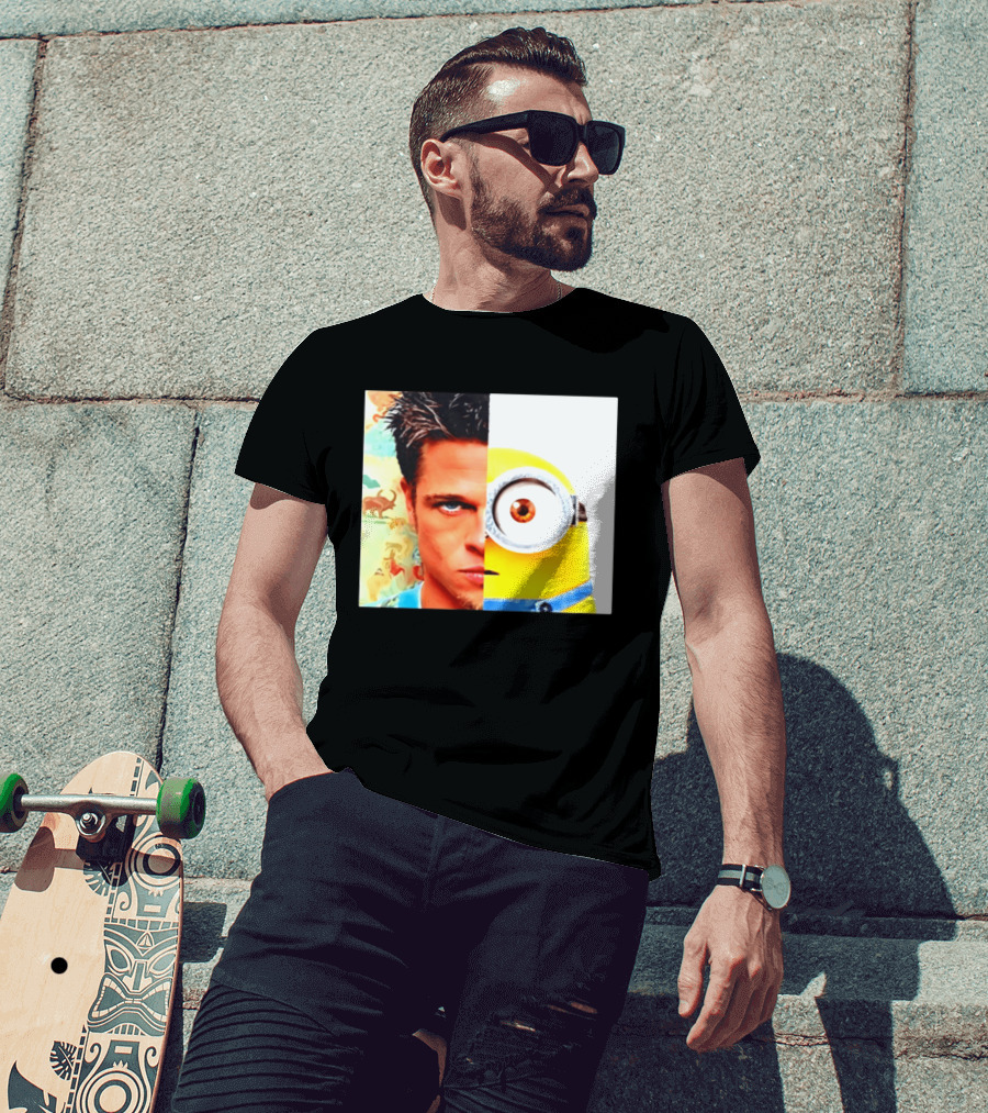 Tyler Durden Minions Split Face Mashup T-Shirt