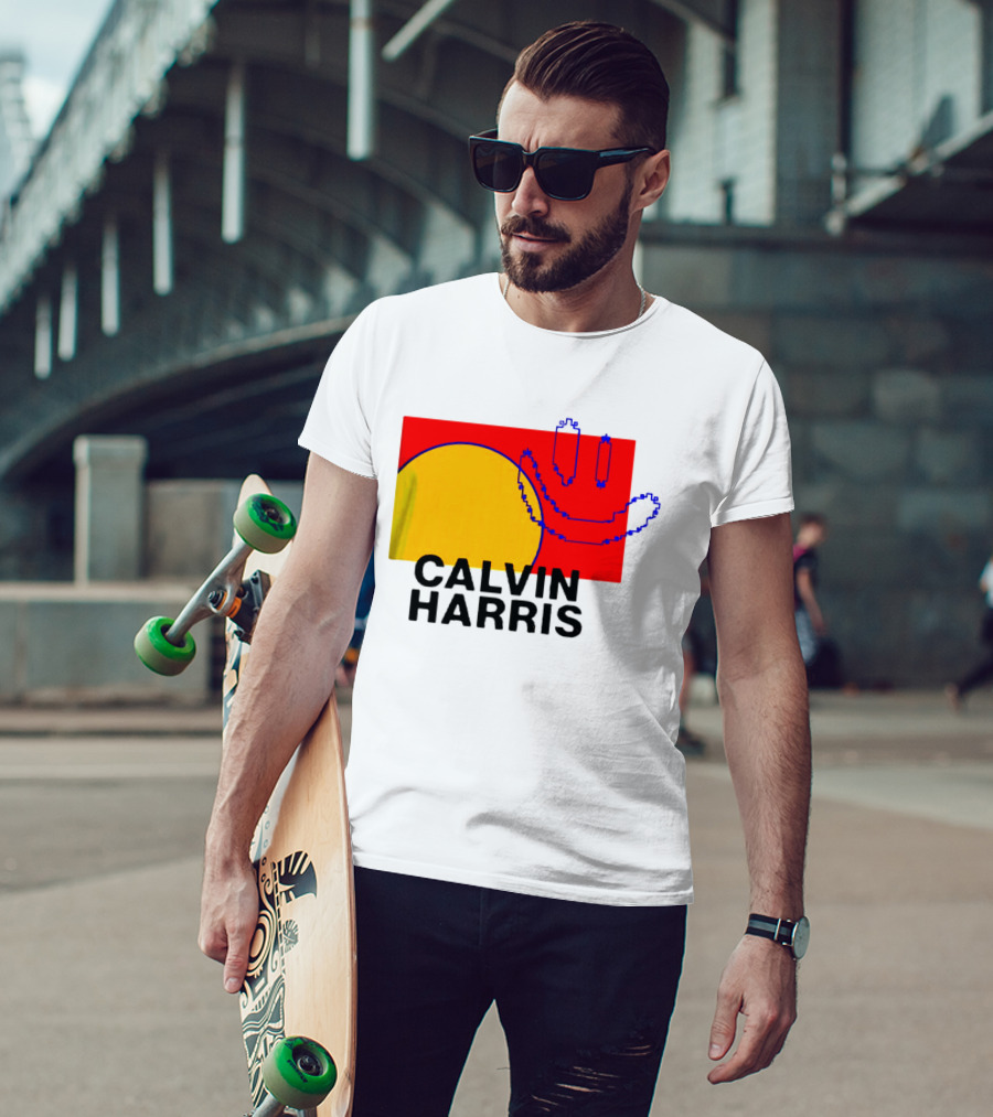 Calvin Harris North America 2027 Tour Dates Pixel T-Shirt