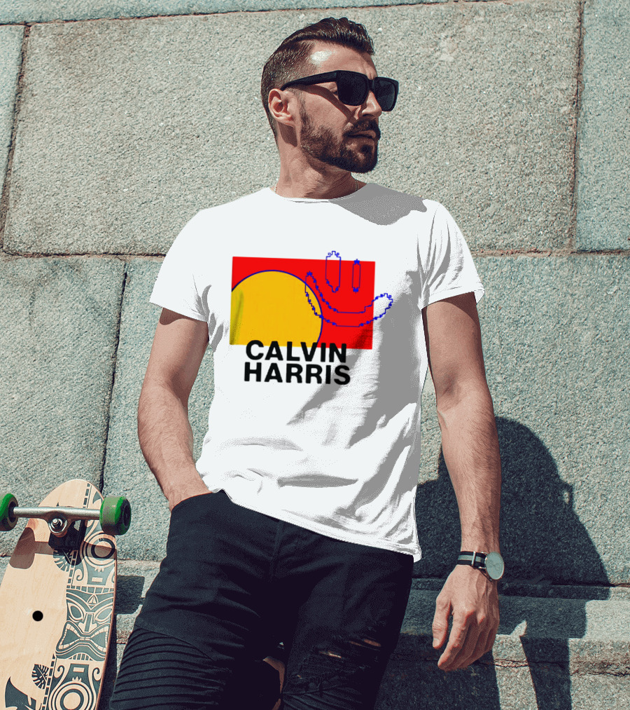 Calvin Harris North America 2027 Tour Dates Pixel T-Shirt