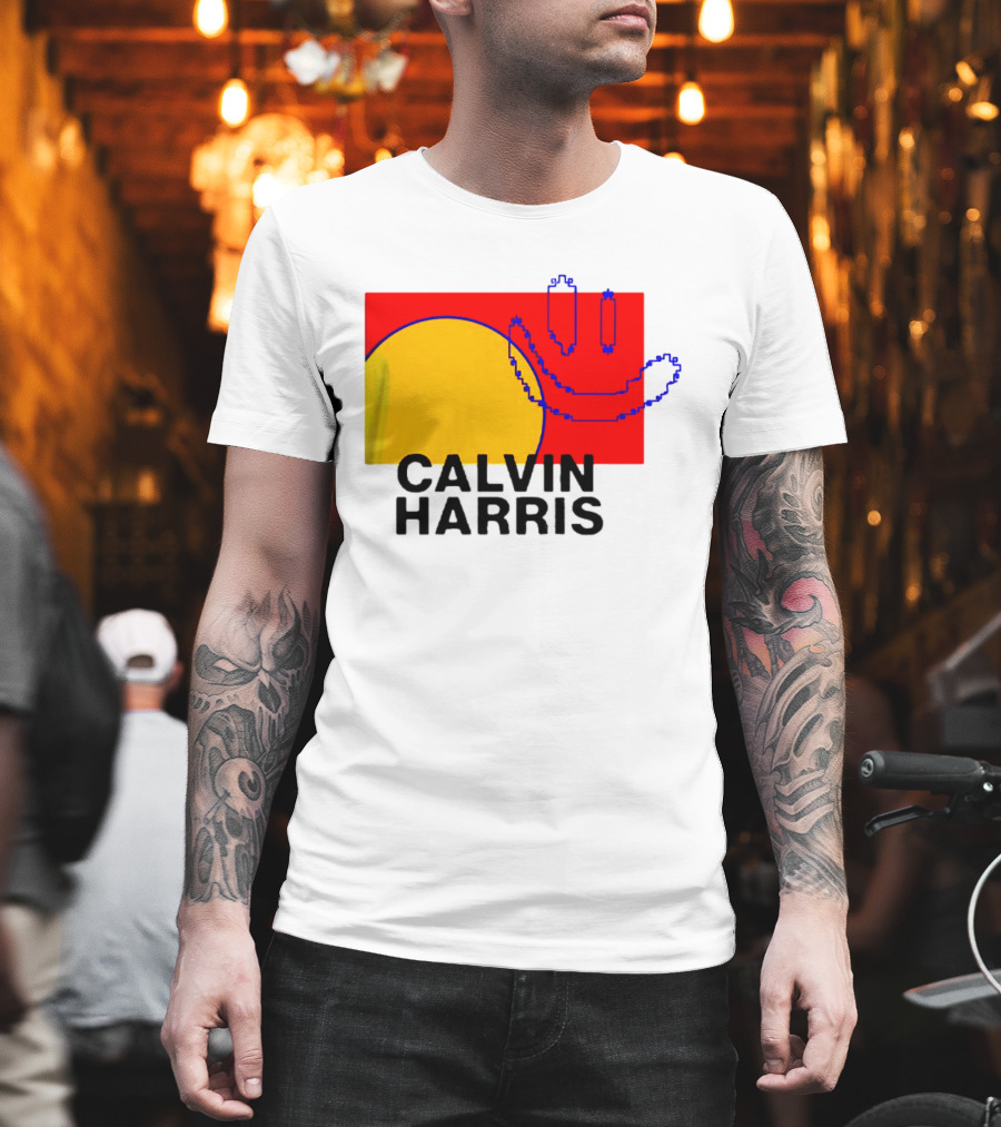 Calvin Harris North America 2027 Tour Dates Pixel T-Shirt