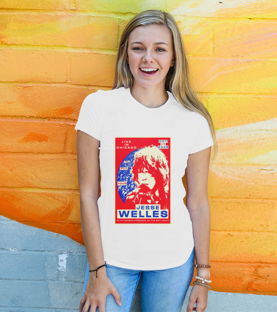 Live In Chicago Jesse Welles The Red Tour Oct 17 2026 With Hudson Freeman At The Salt Shed T-Shirt