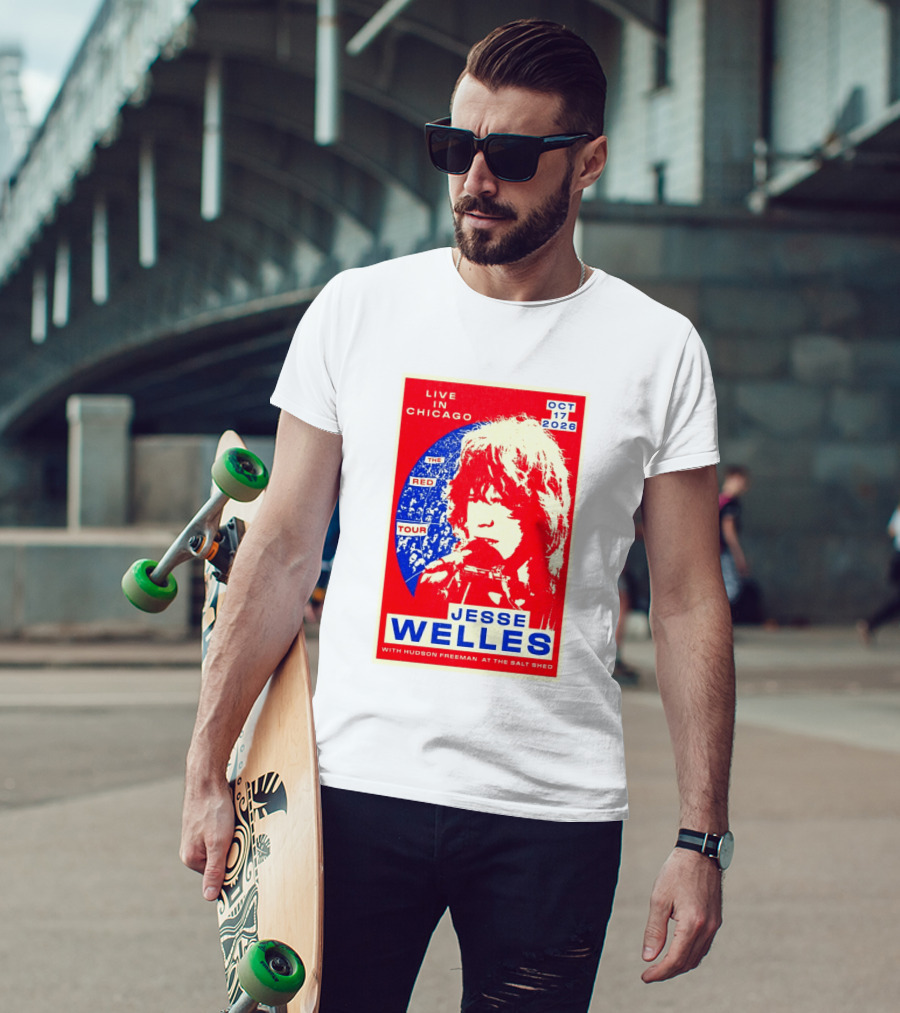 Live In Chicago Jesse Welles The Red Tour Oct 17 2026 With Hudson Freeman At The Salt Shed T-Shirt