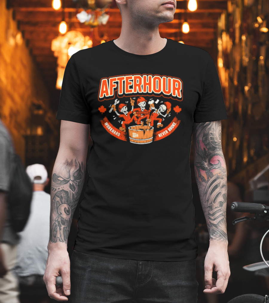 Afterhour Skeletons Work Hard Never Broke T-Shirt