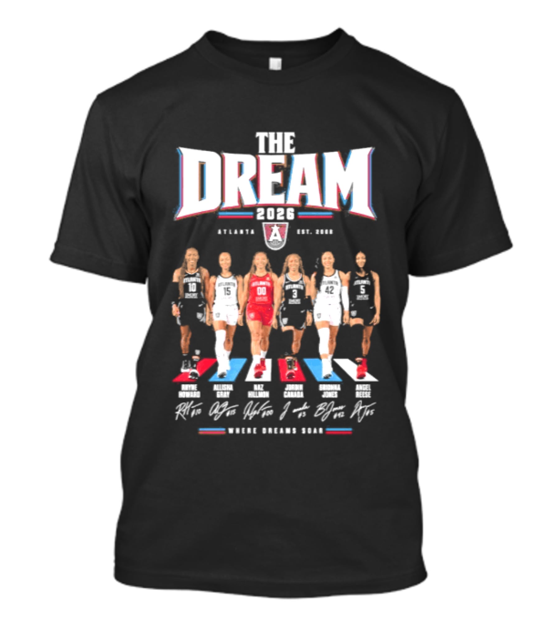 Atlanta Dream 2026 Abbey Road Team Where Dreams Soar T-Shirt