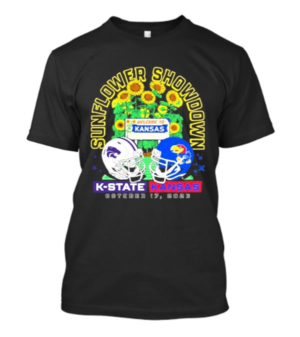 Sunflower Showdown K State Wildcats Vs Kansas Jayhawks October 17 2026 Welcome To Kansas Rivalry T-Shirt