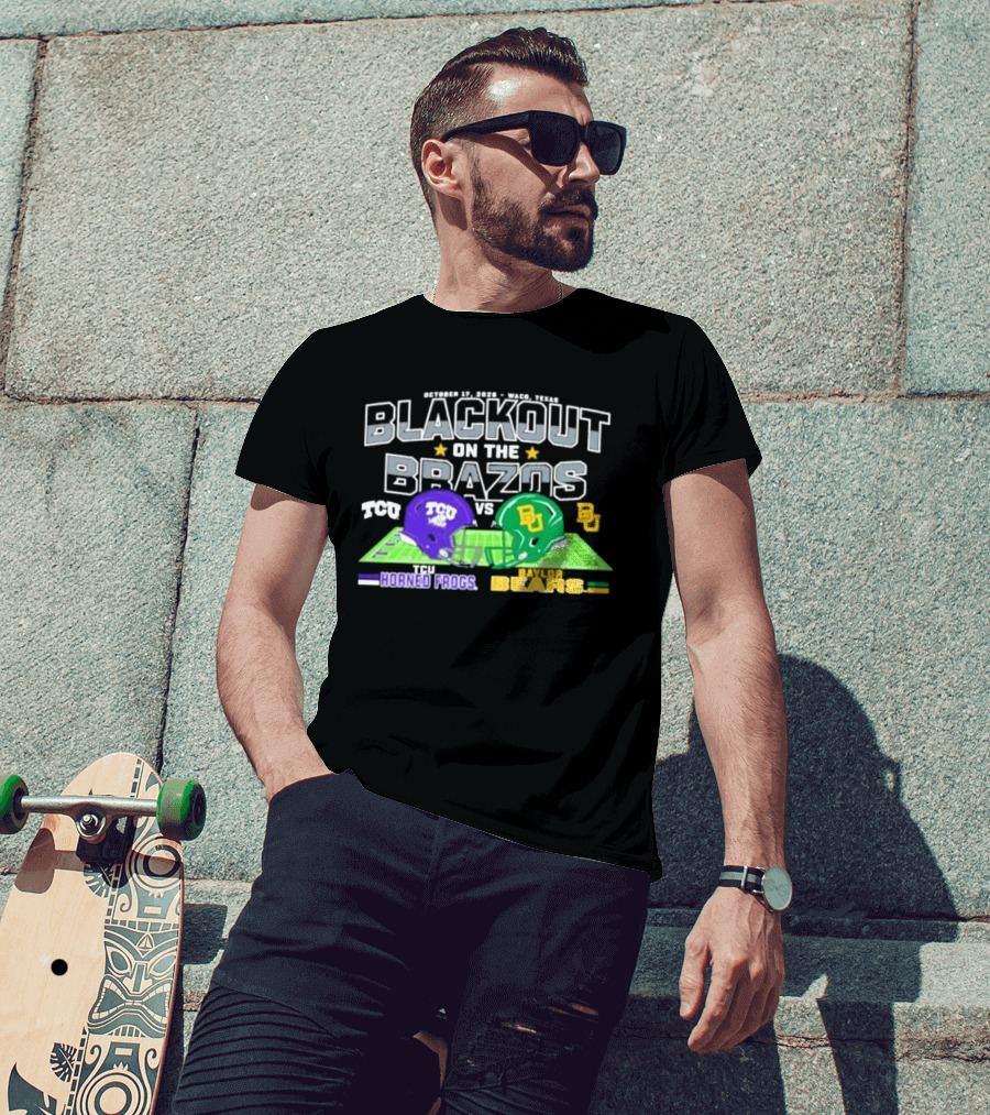 Baylor Bears Vs TCU Horned Frogs Blackout On The Brazos Gameday T-Shirt