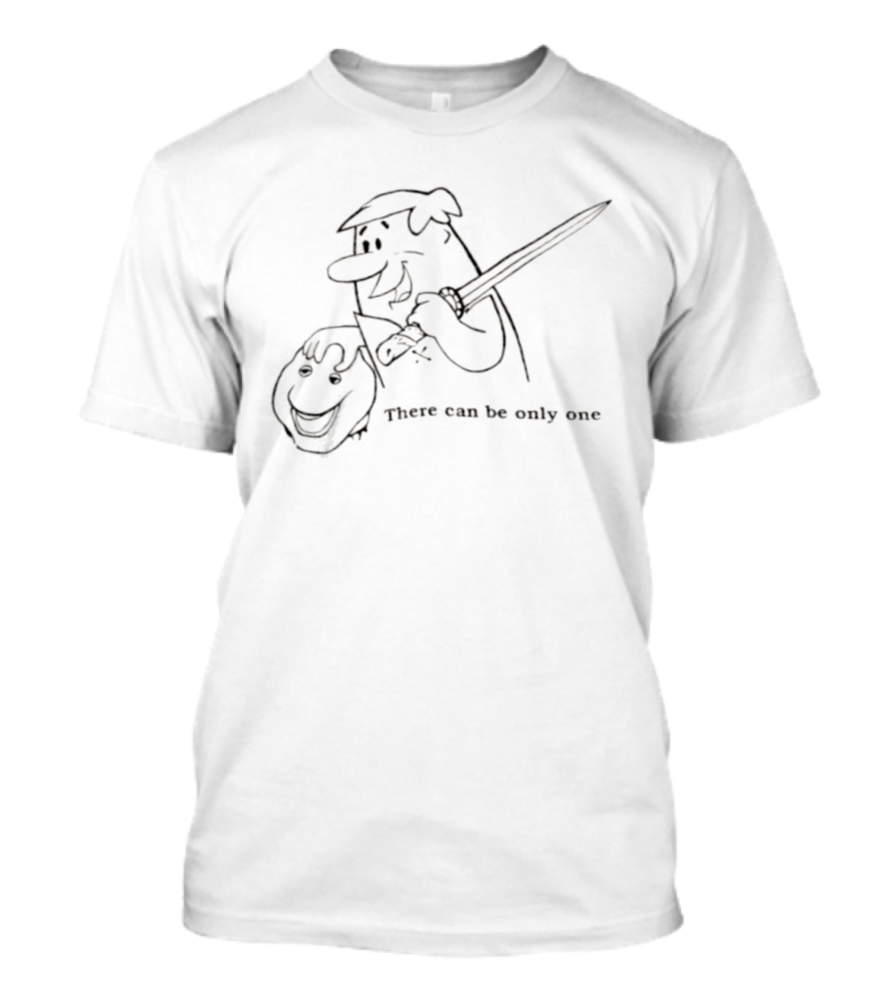 Fred Flintstone Sword There Can Be Only One T-Shirt