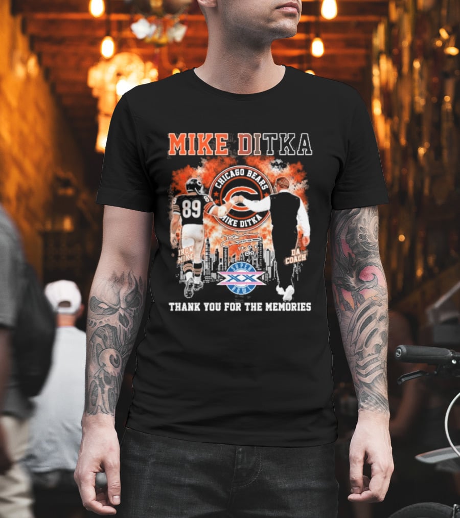 Mike Ditka Iron Mike Da Coach Super Bowl Fist Bump Thank You For The Memories T-Shirt