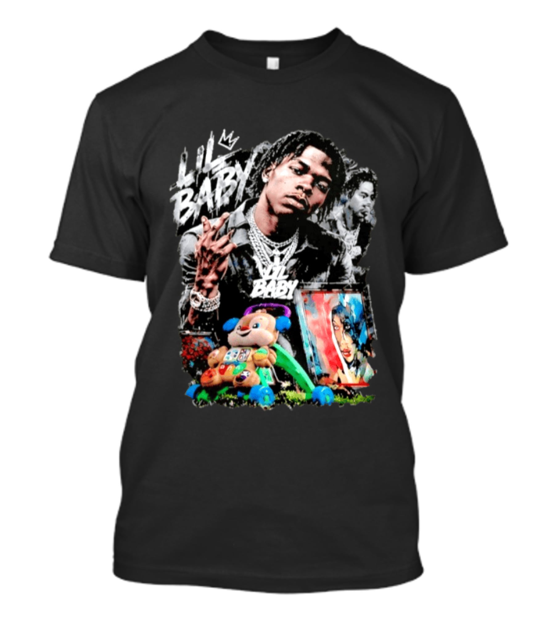 Lil Baby Toys And Painting Style With Diamond Chains T-Shirt