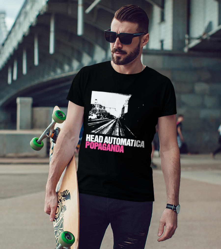 Head Automatica Popaganda Train Tracks Art Daryl Palumbo T-Shirt