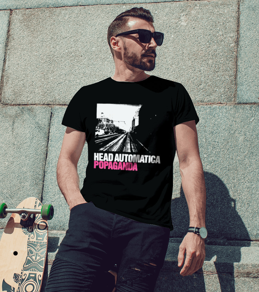Head Automatica Popaganda Train Tracks Art Daryl Palumbo T-Shirt