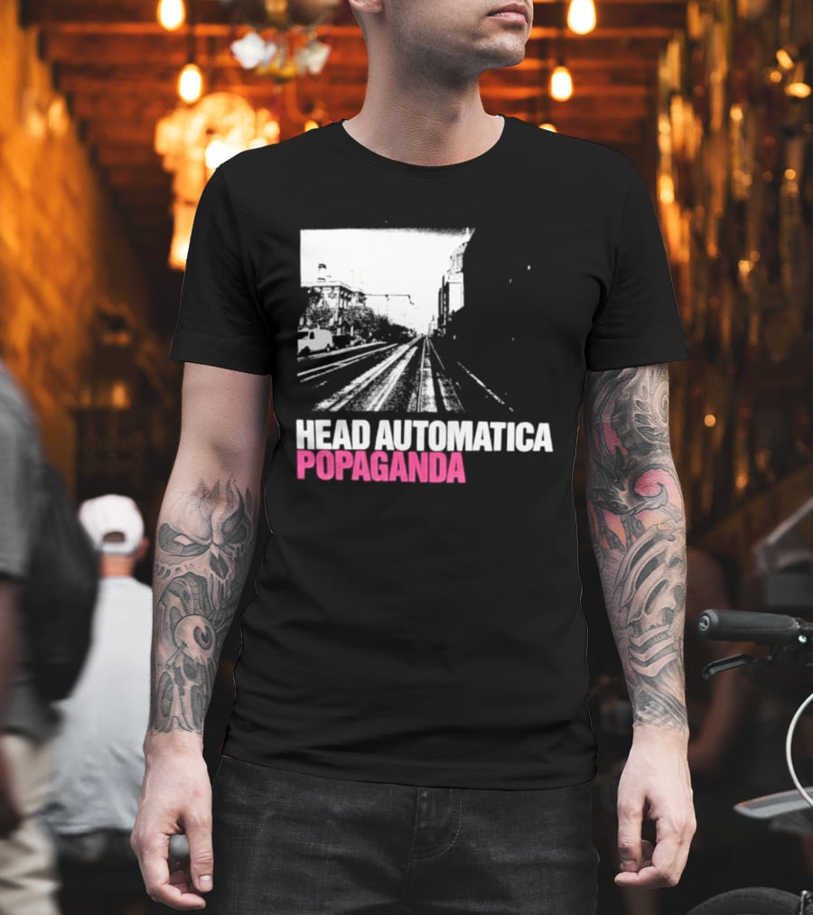 Head Automatica Popaganda Train Tracks Art Daryl Palumbo T-Shirt