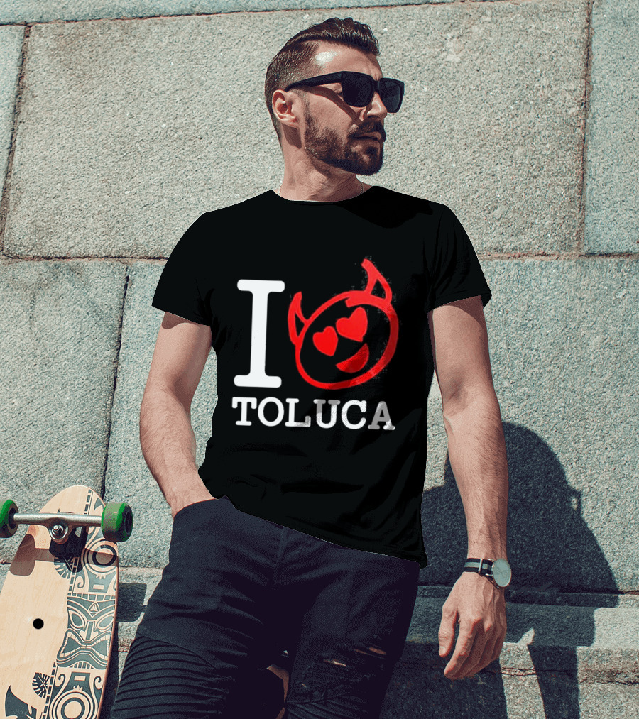 I Love Toluca FC Heart Eyes Devil Emoticon T-Shirt