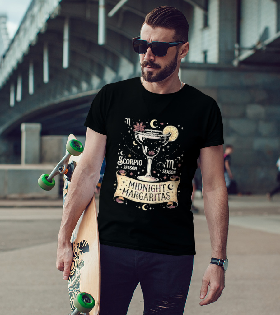 Midnight Margaritas Scorpio Season Zodiac Cocktail Aesthetic T-Shirt