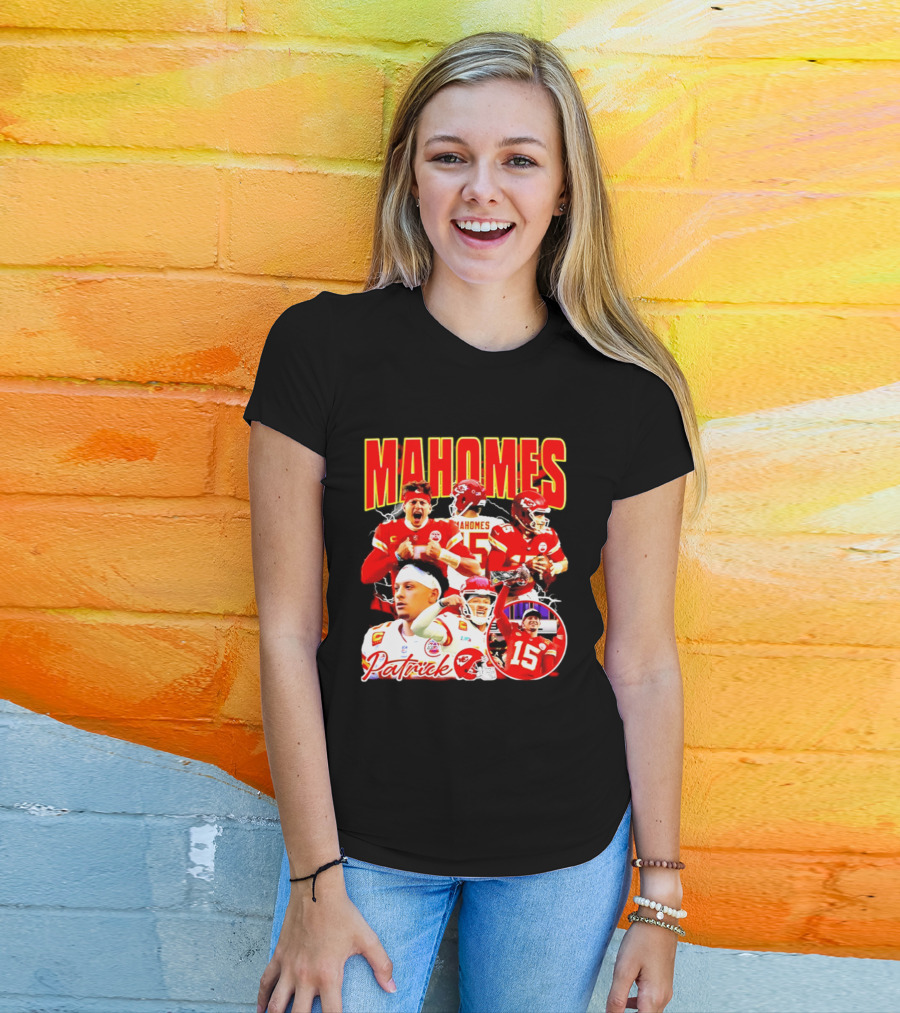 Patrick Mahomes Kansas City Chiefs 15 Red Gold Champion 2026 T-Shirt