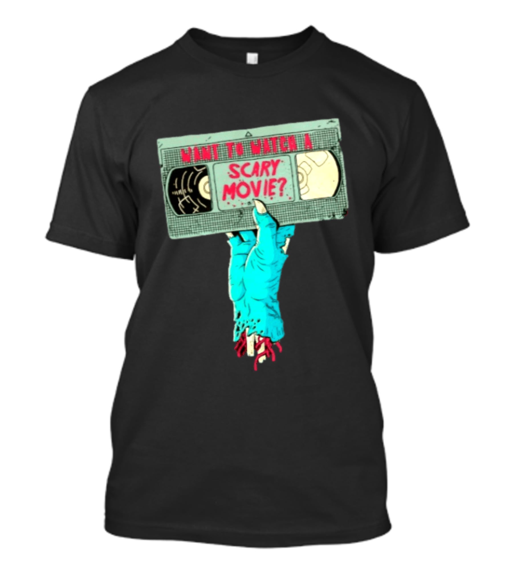 Want To A Scary Movie VHS Horror Hand T-Shirt