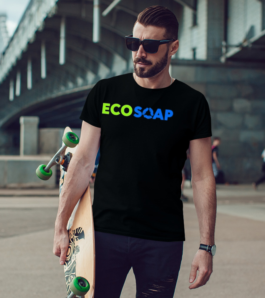 Purchased Equals 100 Bars Donated Ecosoap Green Blue Recycling T-Shirt