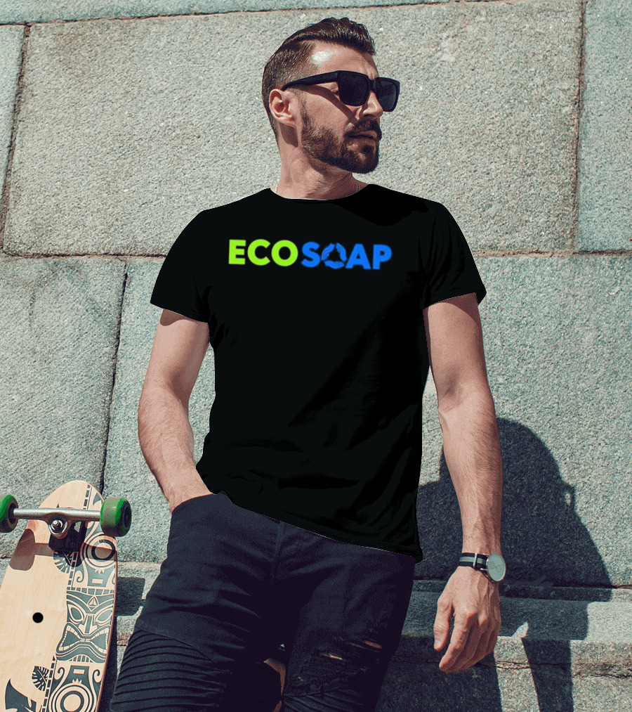 Purchased Equals 100 Bars Donated Ecosoap Green Blue Recycling T-Shirt