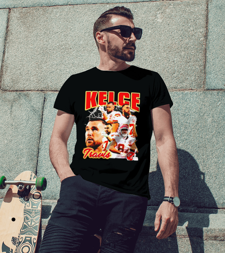 Travis Kelce Kansas City Chiefs Football 90s Bootleg Retro Style Chiefs Football Kelce 87 T-Shirt