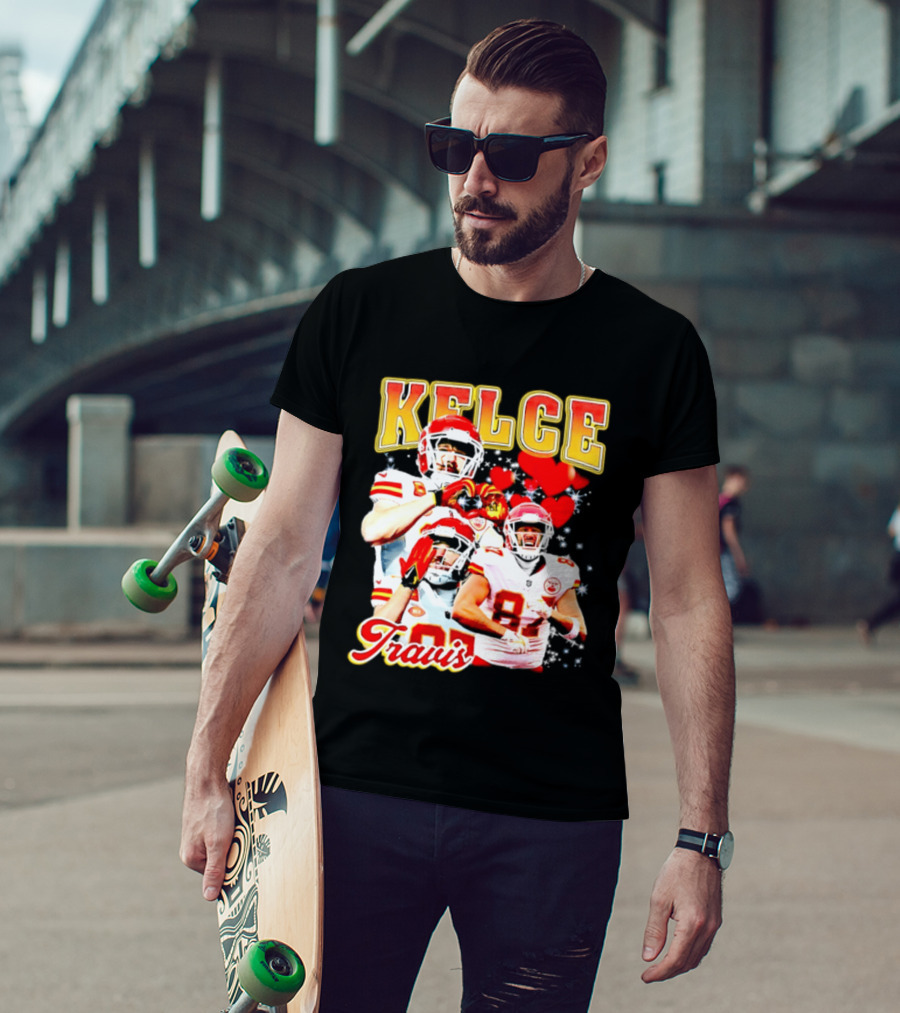 Travis Kelce Kansas City Chiefs Hand Heart Kelce 87 T-Shirt