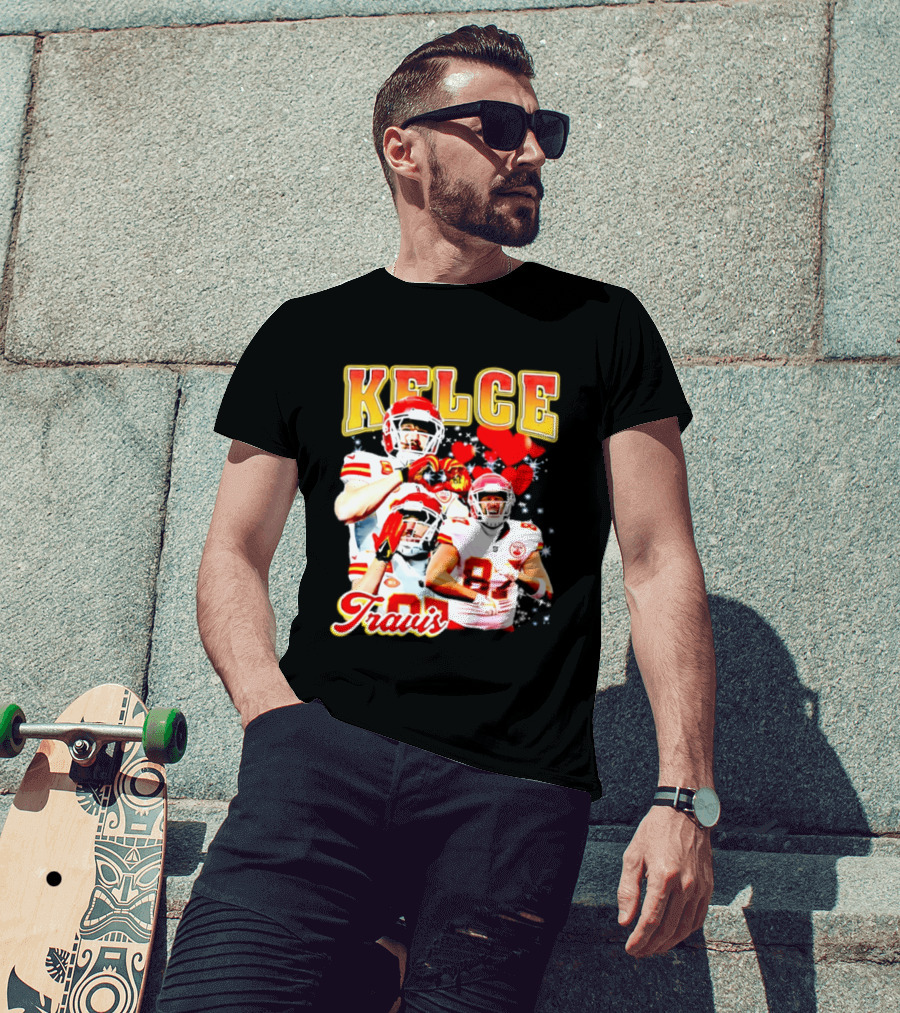 Travis Kelce Kansas City Chiefs Hand Heart Kelce 87 T-Shirt