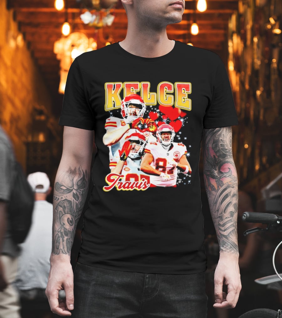 Travis Kelce Kansas City Chiefs Hand Heart Kelce 87 T-Shirt