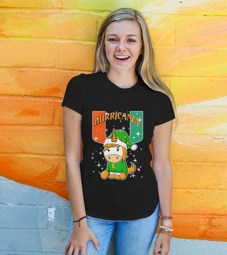 Unicorn Miami Hurricanes NCAA Christmas 2026 T-Shirt