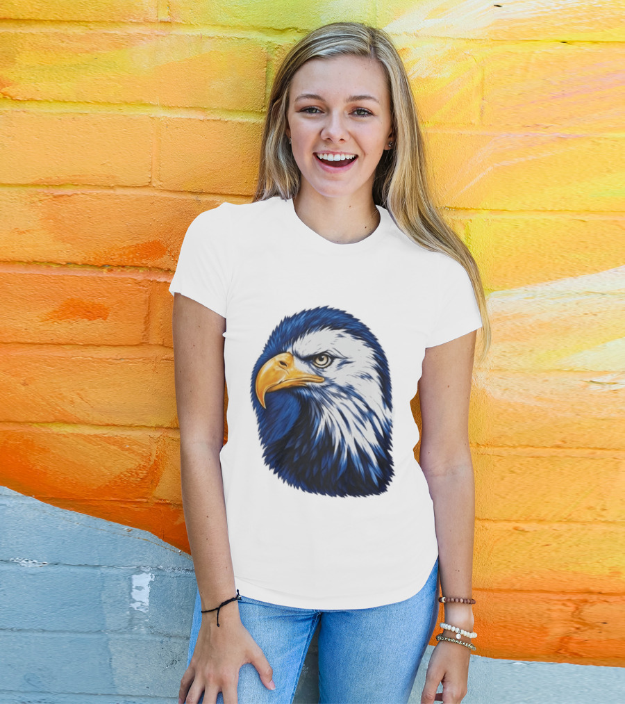 Daisy Edgar Jones Eagle Raglan Blue And White Bird T-Shirt