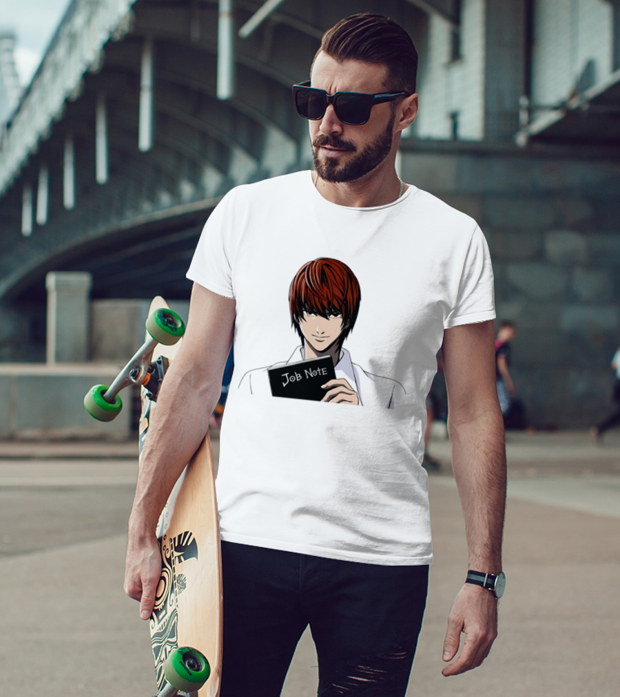 Job Note Parody Light Yagami Character Anime Manga T-Shirt