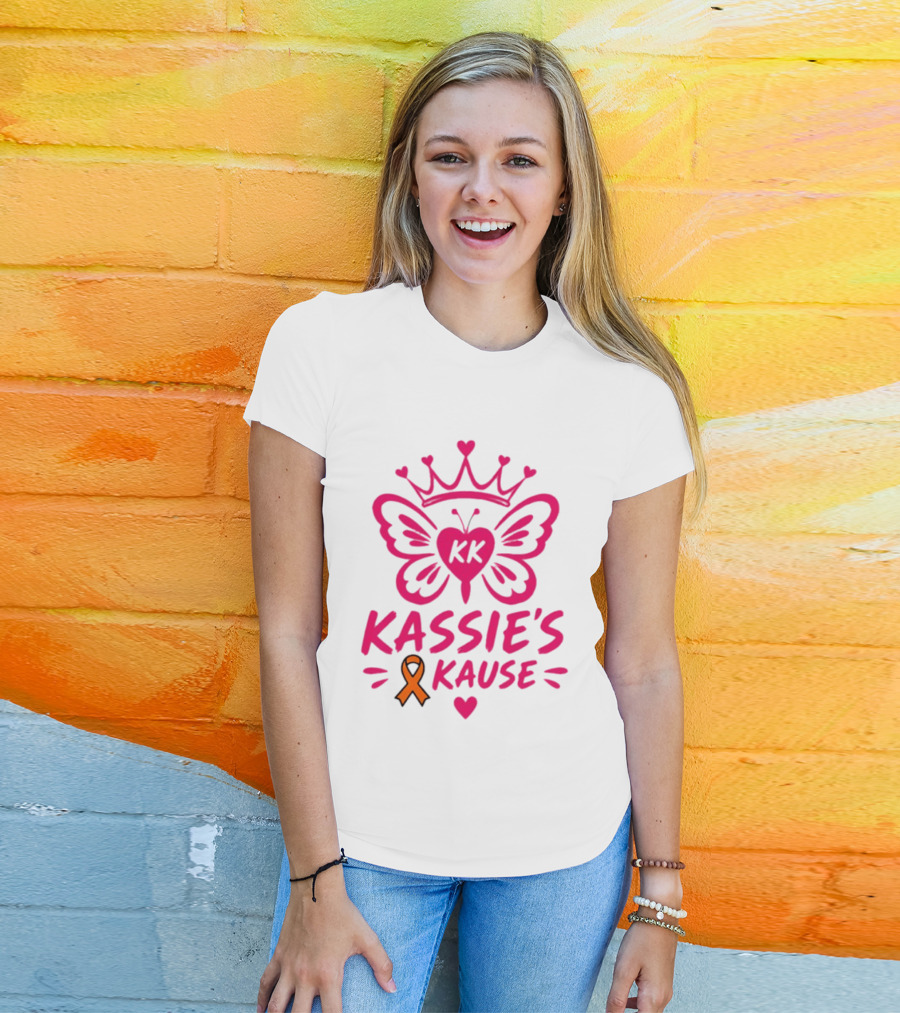 Kassie's Kause KK Butterfly Crown Orange Awareness Ribbon T-Shirt