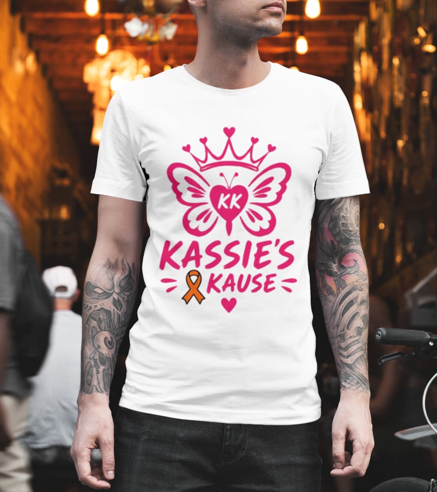 Kassie's Kause KK Butterfly Crown Orange Awareness Ribbon T-Shirt