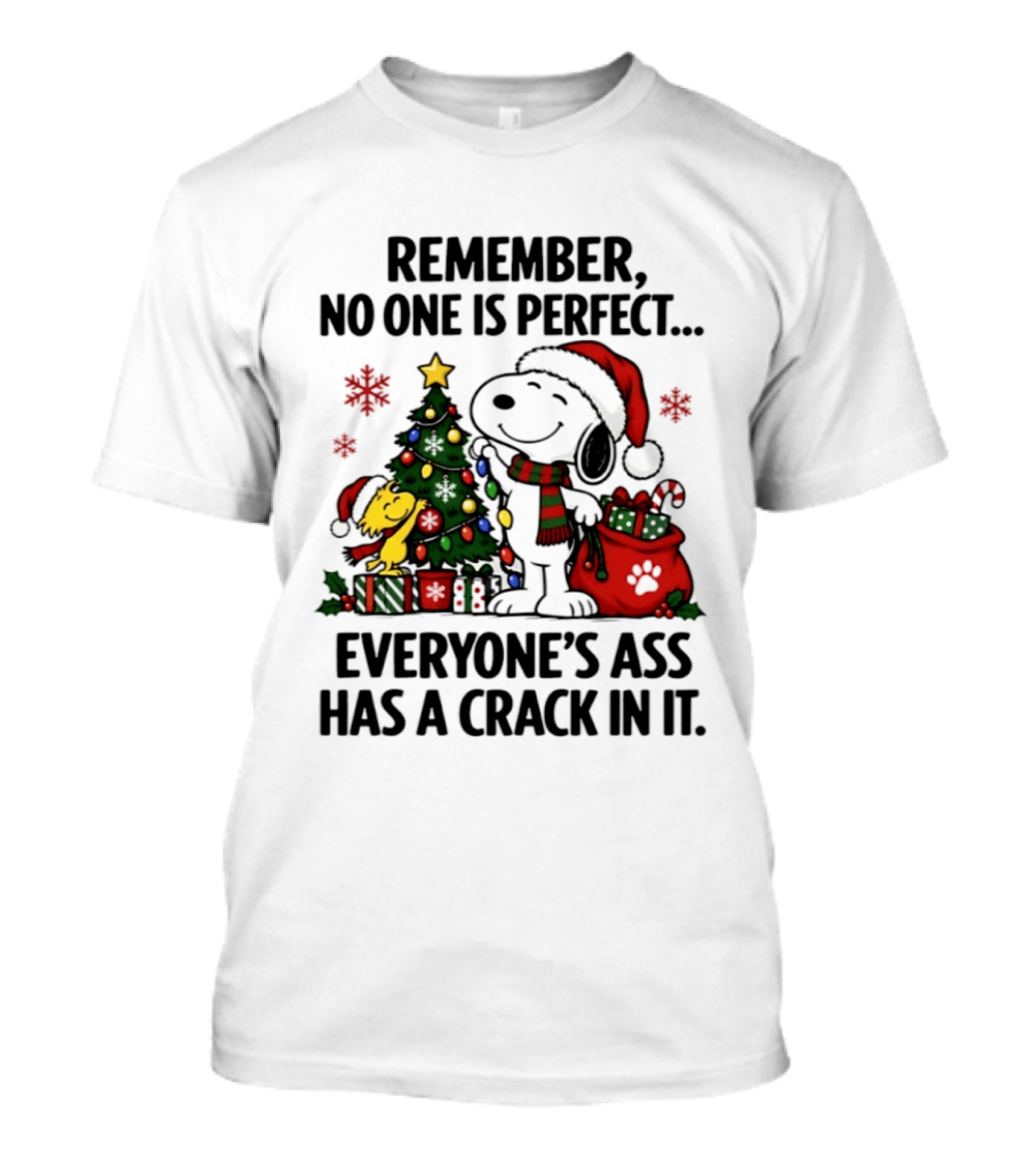 Snoopy Christmas 2026 No One Is Perfect Everyone's Ass Has A Crack In It T-Shirt