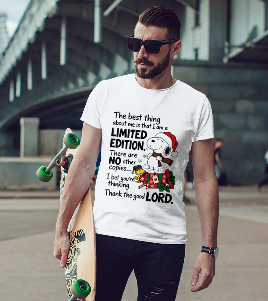 Snoopy Christmas Limited Edition Thank The Good Lord T-Shirt