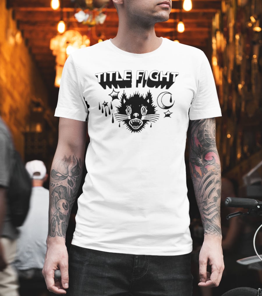 Title Fight Black Cat Stars Moon T-Shirt