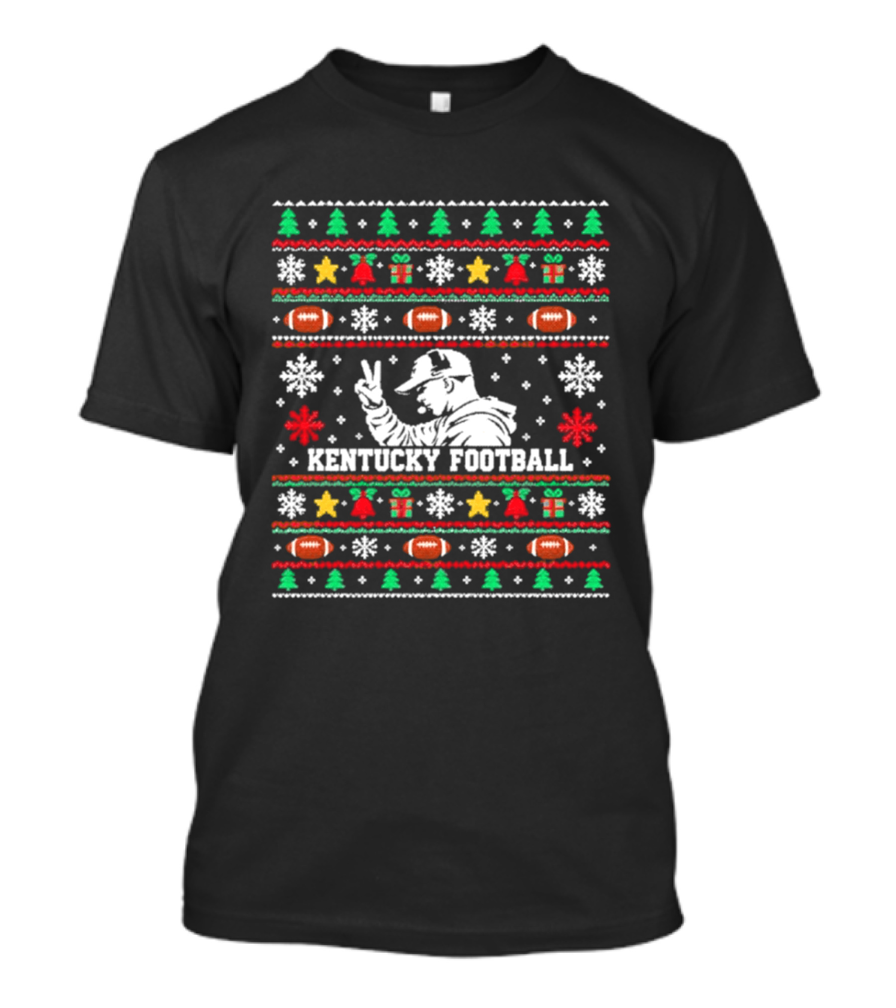 Coach Two Finger Kentucky Football Ugly Christmas Sweater T-Shirt