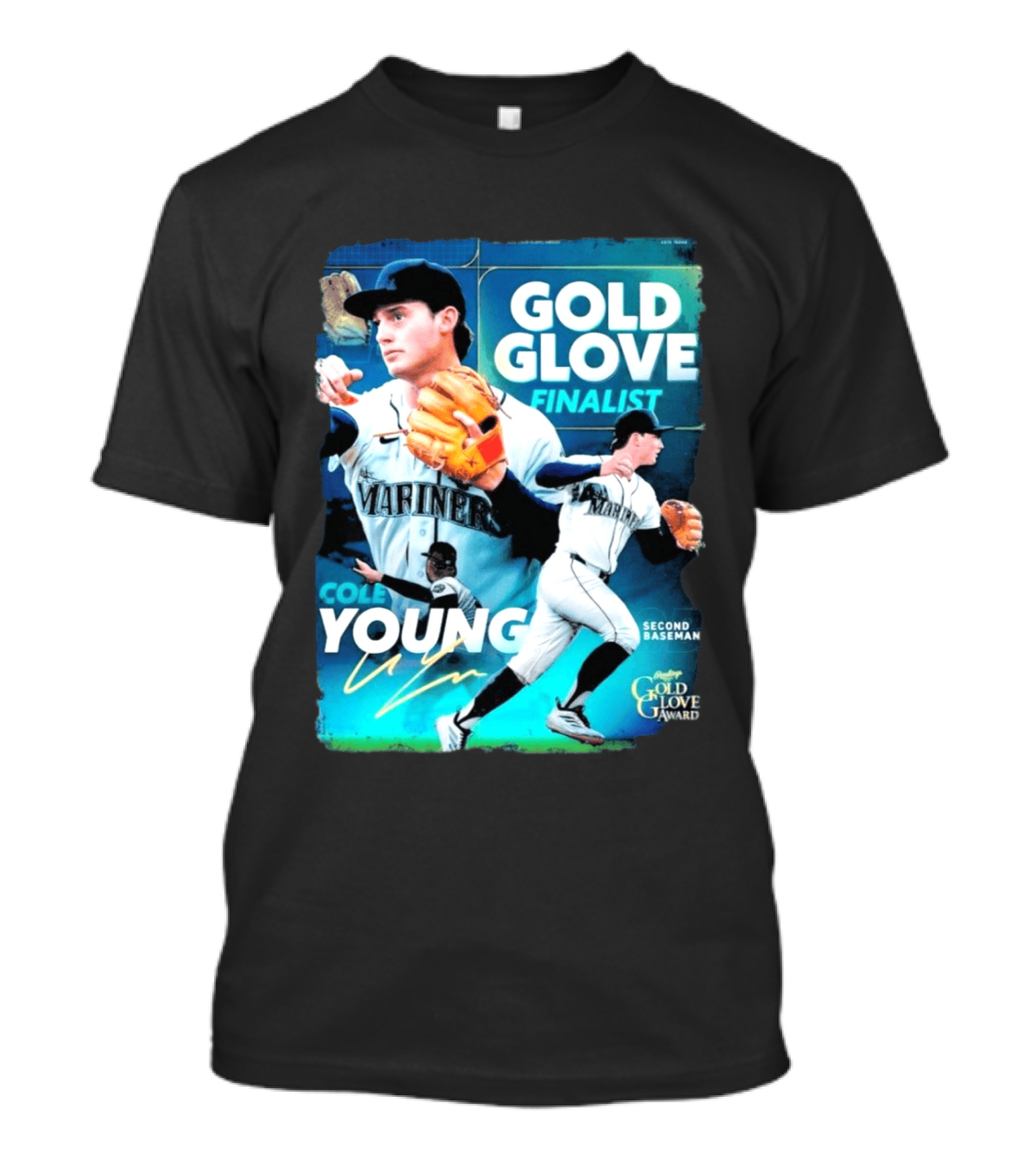 Cole Young Mariners Second Baseman Gold Glove Finalist T-Shirt