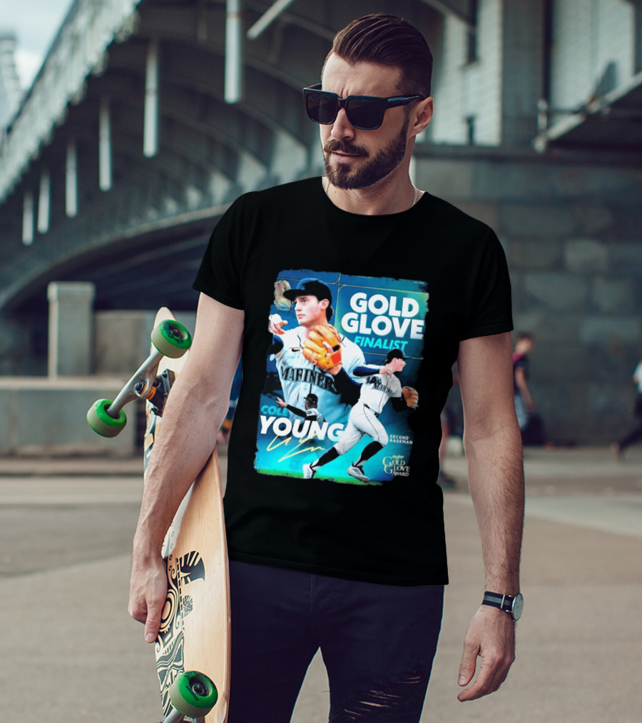 Cole Young Mariners Second Baseman Gold Glove Finalist T-Shirt