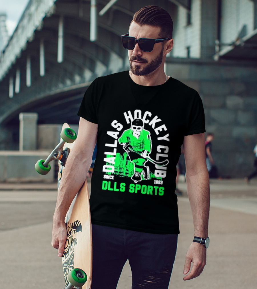 Dallas Hockey Club Since 1993 Dlls Sports Green Hockey Player T-Shirt