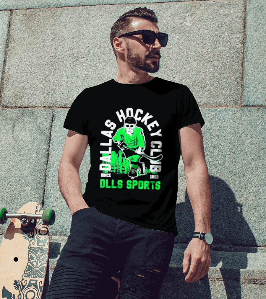 Dallas Hockey Club Since 1993 Dlls Sports Green Hockey Player T-Shirt