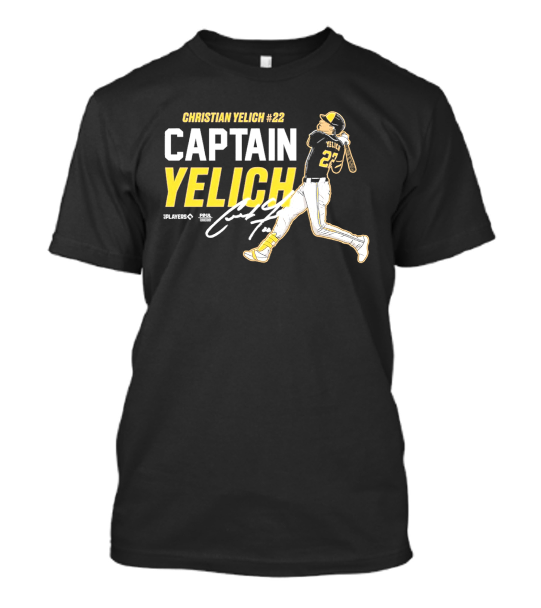 Milwaukee Brewers Christian Yelich 22 Captain Yelich Signature T-Shirt