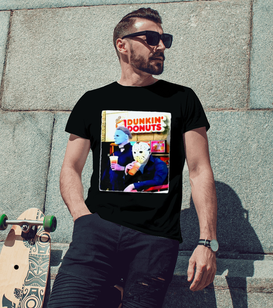Dunkin Donuts Halloween 2026 Michael Myers Jason Voorhees Meme T-Shirt