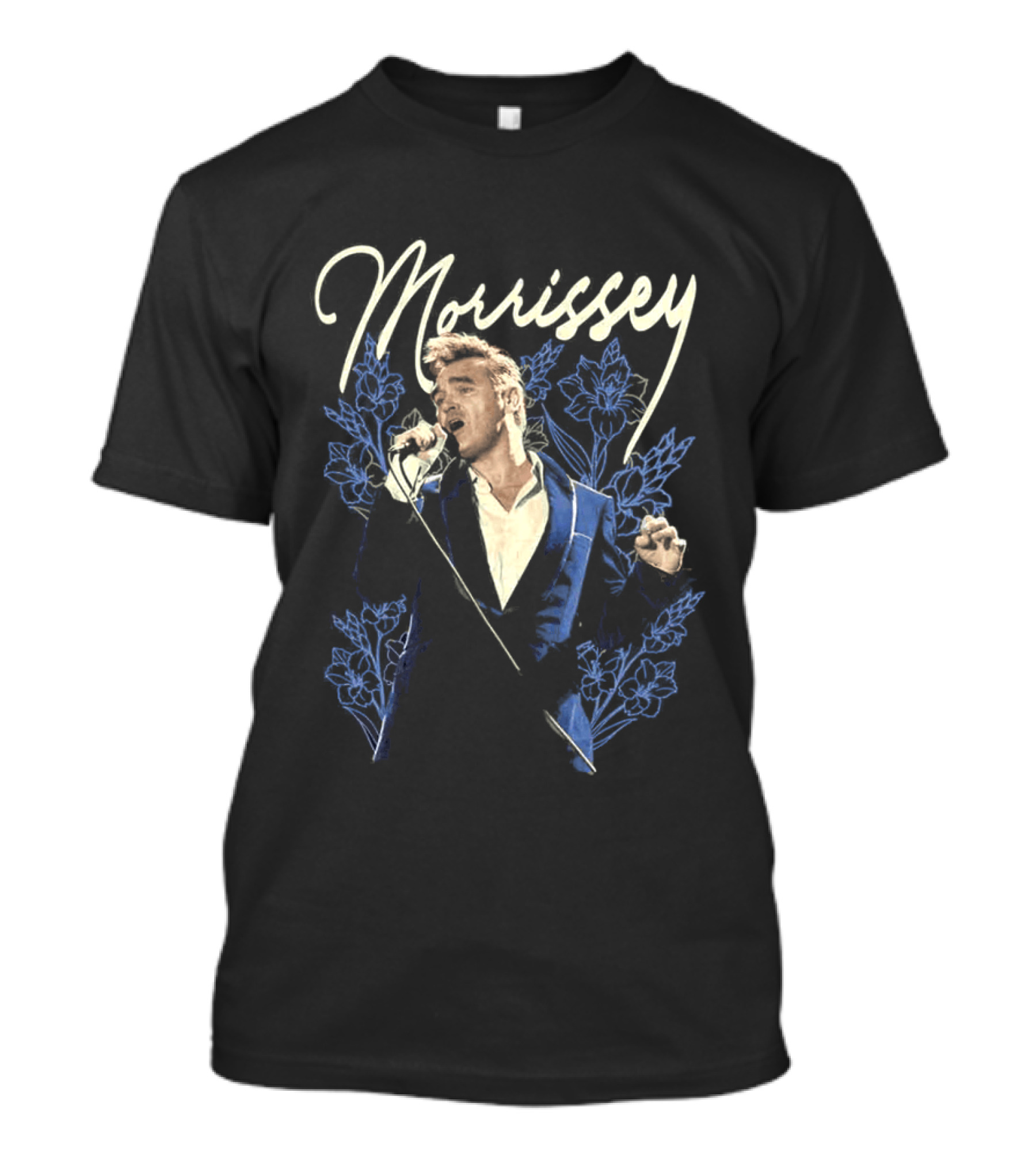 Morrissey Floral Blue Suit Portrait Tour 2026 T-Shirt