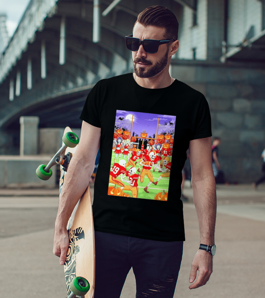San Francisco 49ers Skeleton Zombie Halloween Football 2026 T-Shirt