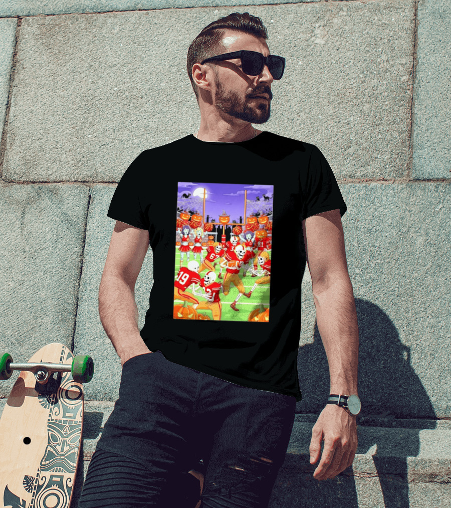 San Francisco 49ers Skeleton Zombie Halloween Football 2026 T-Shirt