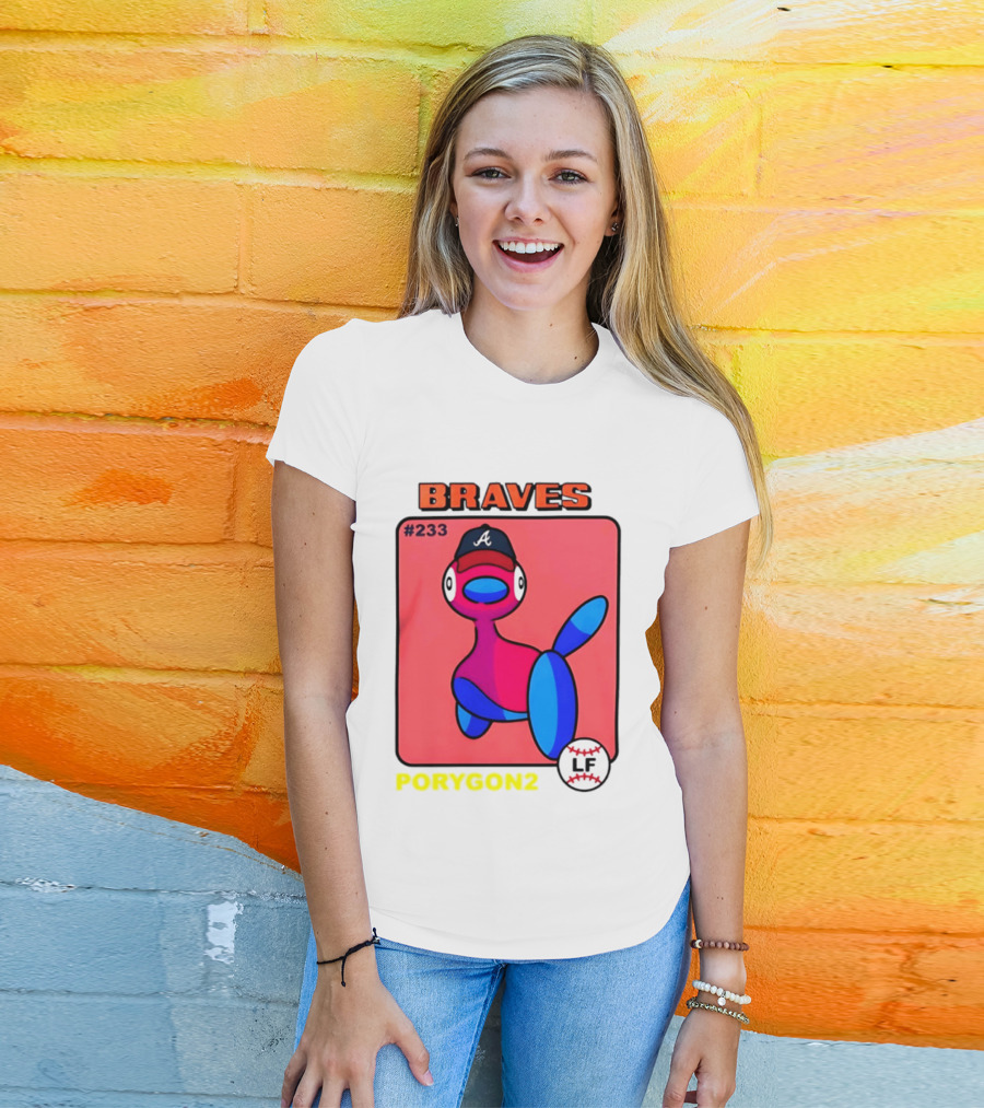 BRAVES Porygon2 Pokemon Crossover #233 LF Baseball Cap T-Shirt
