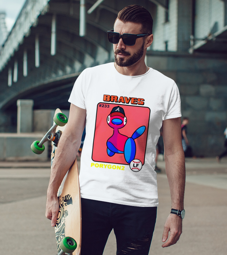 BRAVES Porygon2 Pokemon Crossover #233 LF Baseball Cap T-Shirt