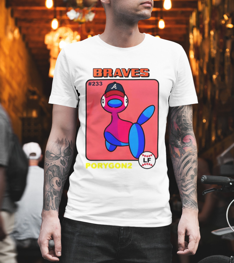 BRAVES Porygon2 Pokemon Crossover #233 LF Baseball Cap T-Shirt