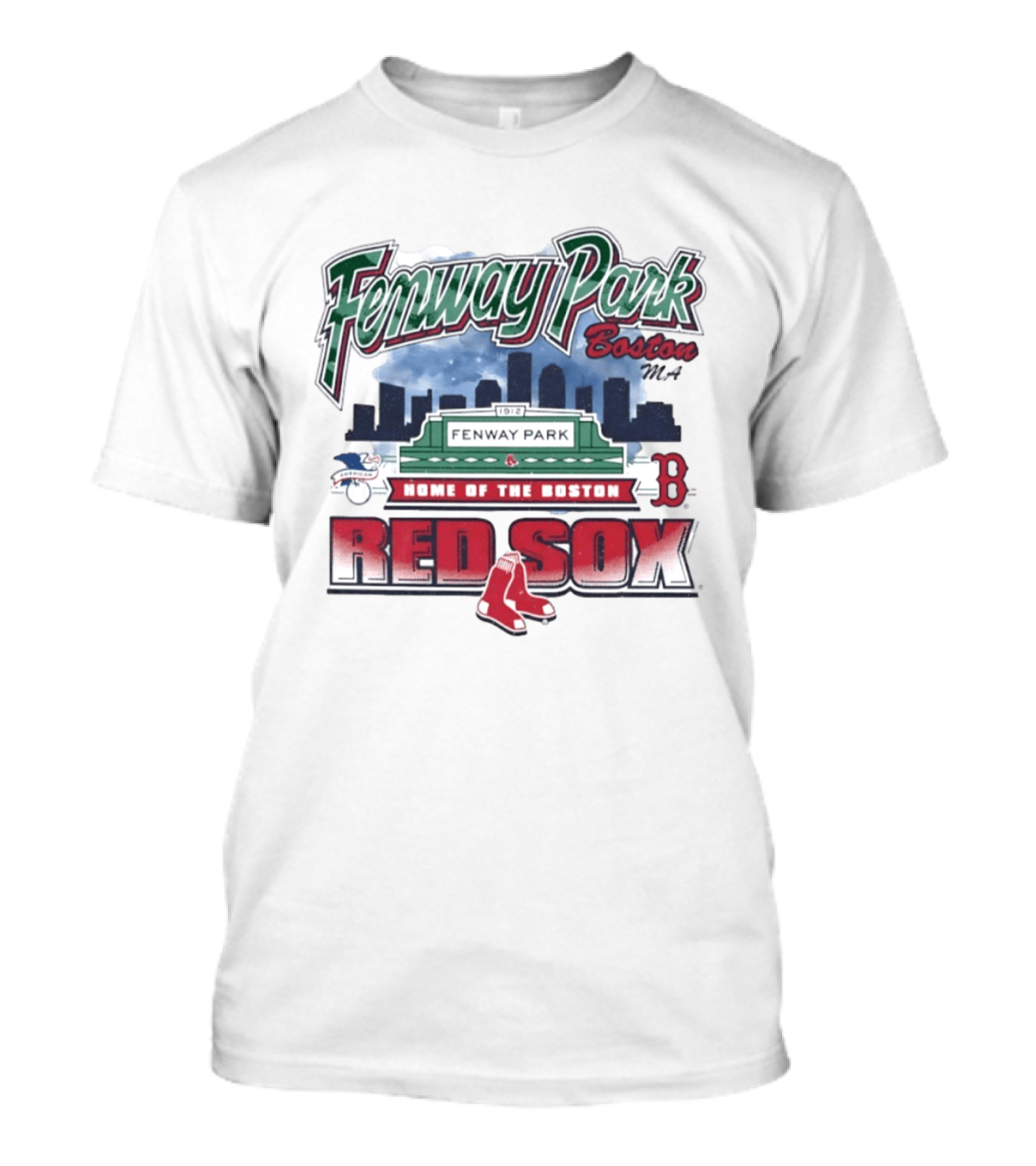 Fenway Park Boston 1912 Home Of The Boston Red Sox MLB Skyline T-Shirt